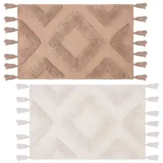 B&M Diamond Flatweave Bath Mat - Mink - Image 2