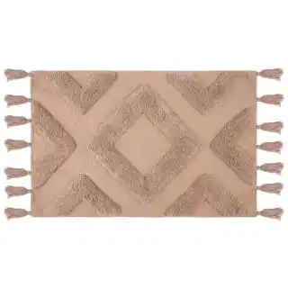 B&M Diamond Flatweave Bath Mat - Mink