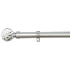 B&M Shiny Nickle Gem Curtain Pole 120 - 220cm