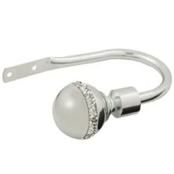 B&M Shiny Nickle Diamante Curtain Hold Backs 2pk