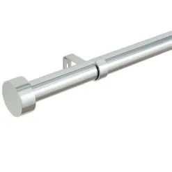 B&M Shiny Nickle Stud End Curtain Pole 120 - 220cm
