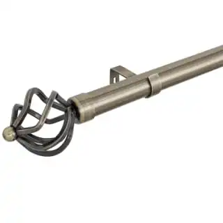 B&M Antique Brass Mace Curtain Pole 120 - 220cm
