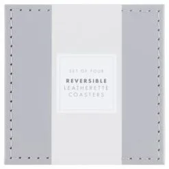 B&M Reversible Leatherette Coasters 4pk