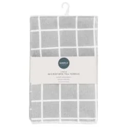 Simply Everyday Microfibre Tea Towels 4pk - Check