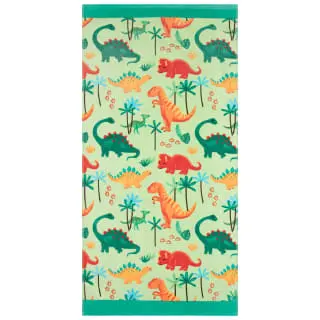 B&M Children's Beach Towel - Green Dinosaur