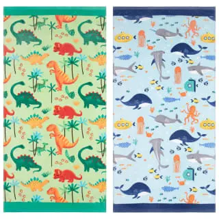 B&M Children's Beach Towel - Green Dinosaur - Image 5