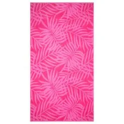 B&M Oversized Jacquard Beach Towel - Pink Tropical