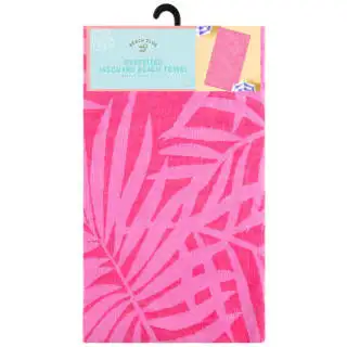 B&M Oversized Jacquard Beach Towel - Pink Tropical - Image 2