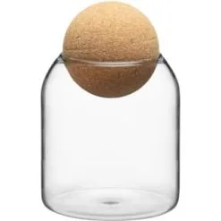 B&M Small Glass Jar With Cork Lid
