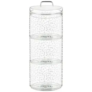 B&M Printed Glass Stackable Storage Jars 3pc - White - Image 5