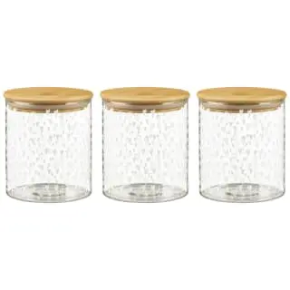 B&M Printed Glass Bamboo Storage Jars 3pc - Image 4
